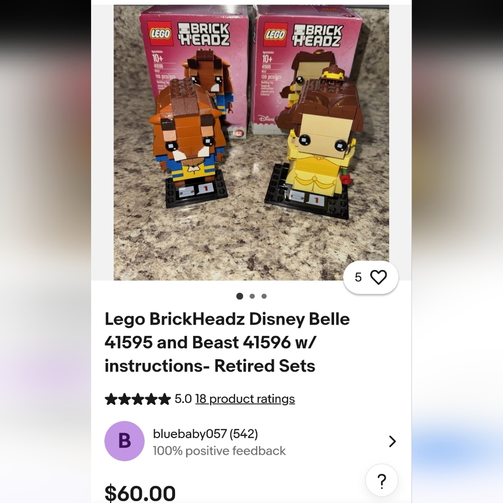 2017 LEGO BRICKHEADZ BEAUTY & BEAST PLUS 10960 DUPLO BELLS BALLROOM PIECES - Picture 10 of 10